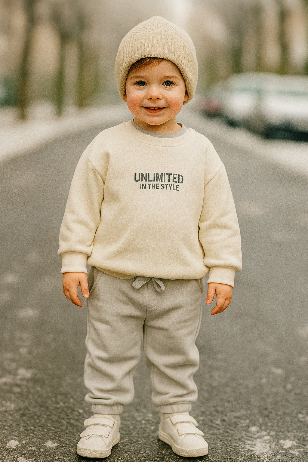 Jogging enfant gris chaud sweat + pantalon dernière taille 4 et 5 ans ref 6017 ALL FOR KIDS