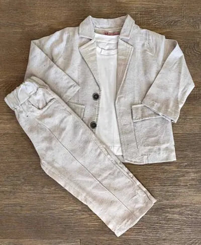 Ensemble garçon chic lin veste pantalon tee-shirt dernière taille 5 ans ref 5962 ALL FOR KIDS