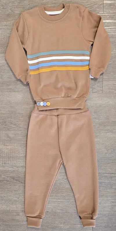 Ensemble de jogging bébé marron doux dernière taille 9 mois ref 2154 ALL FOR KIDS