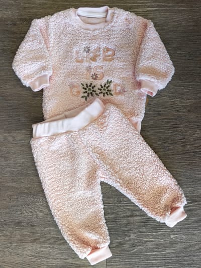 Ensemble bébé fille fourré rose dernière taille 9 mois Hiver chaud et doux ref 2331 ALL FOR KIDS