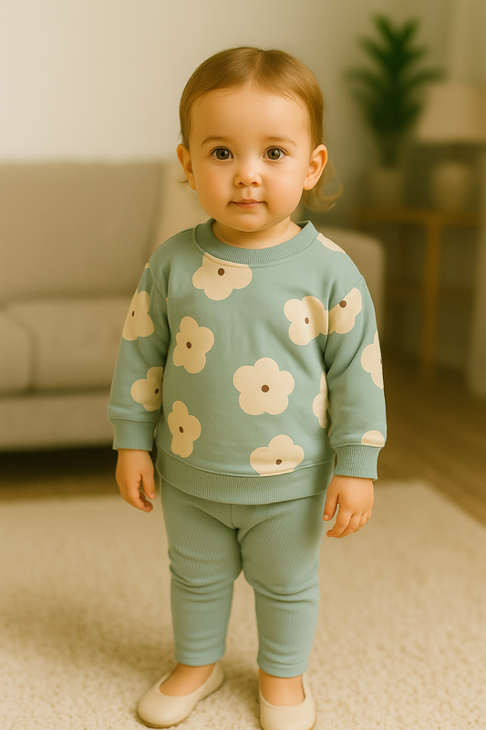 Ensemble sweat & legging fille imprimé fleur – Tailles 2 à 5 ans 9862 ALL FOR KIDS