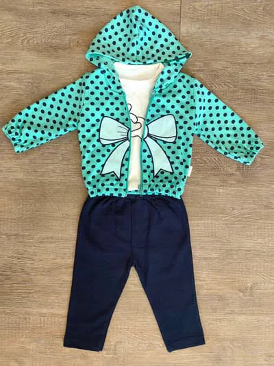 Ensemble bébé fille dernière taille 9 mois 3 pièces tendance ref 1091 ALL FOR KIDS