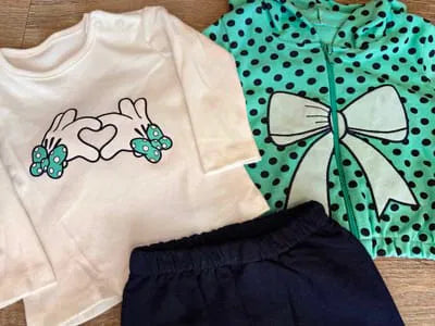 Ensemble bébé fille dernière taille 9 mois 3 pièces tendance ref 1091 ALL FOR KIDS