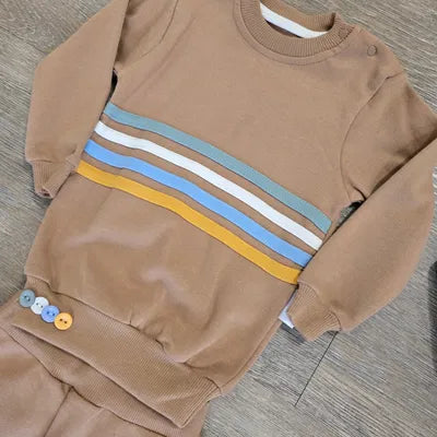 Ensemble de jogging bébé marron doux dernière taille 9 mois ref 2154 ALL FOR KIDS