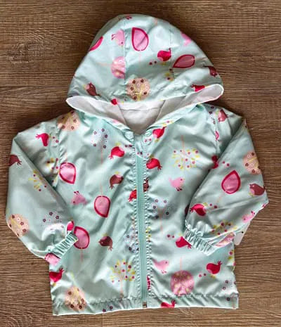 Imperméable bébé fille à capuche avec doublure 100 % coton