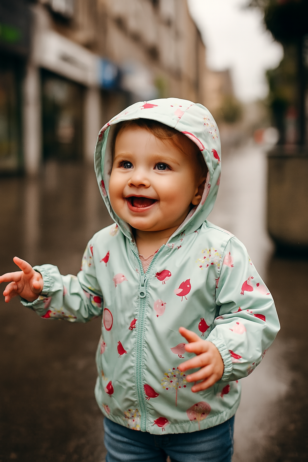 Imperméable bébé fille motif nature doublé coton 9-24 mois