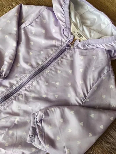 Imperméable fille lila à cœurs doublé coton taille de 1 à 4 ans ref 22993 ALL FOR KIDS