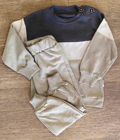 Jogging bébé garçon ensemble color block 100 % coton All for Kids