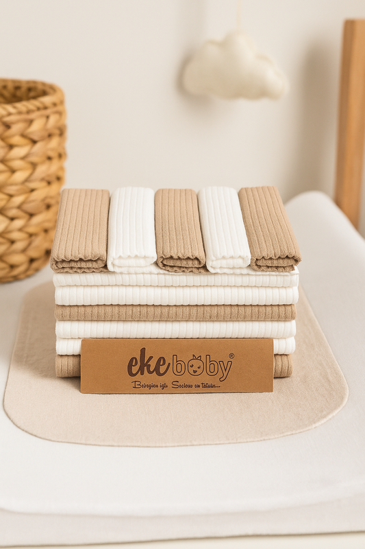 Lot de 6 serviettes bébé en 100 % coton biologique