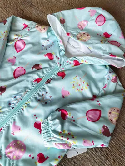 Manteau de pluie bébé fille motif nature bleu 9-24 mois