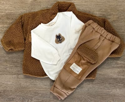 Ensemble bébé hiver chaud 3 pièces 9 mois camel ref 8067 ALL FOR KIDS