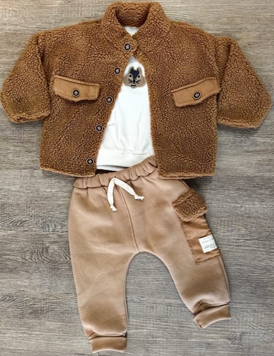 Ensemble bébé hiver chaud 3 pièces 9 mois camel ref 8067 ALL FOR KIDS