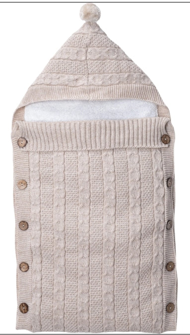 Nid d’ange bébé en laine beige taille 0 à 6 mois