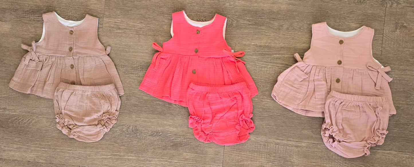 Ensemble bébé fille en gaze de coton ref 4142 ALL FOR KIDS