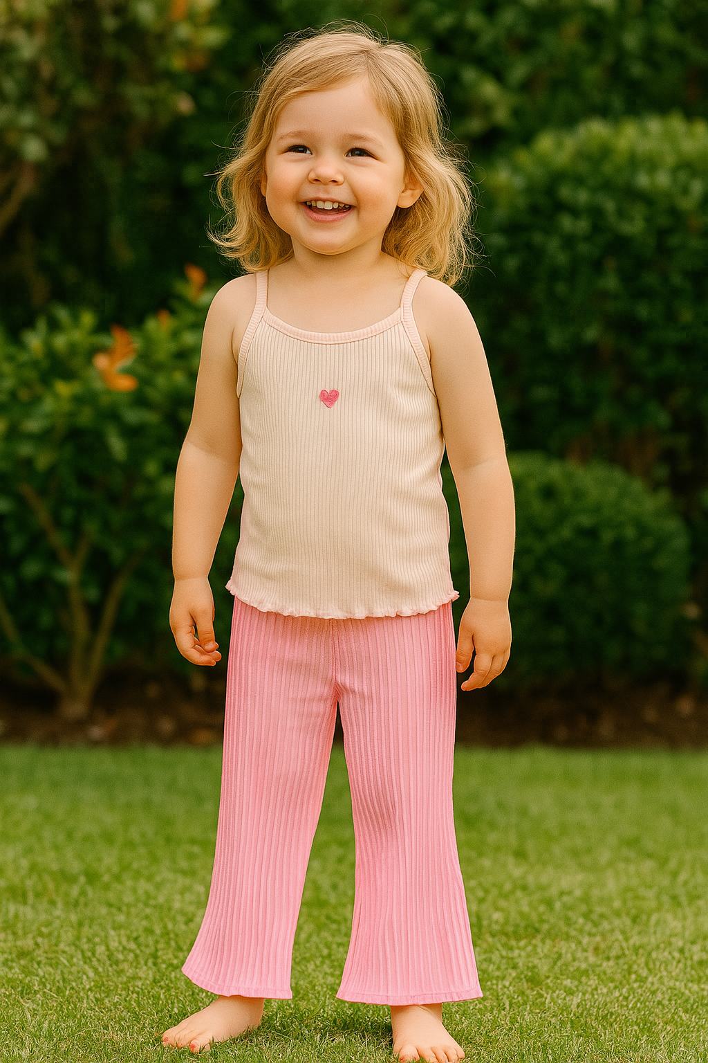Ensemble fille débardeur coton & pantalon plissé taille de 2 à 5 ans ref 062 ALL FOR KIDS