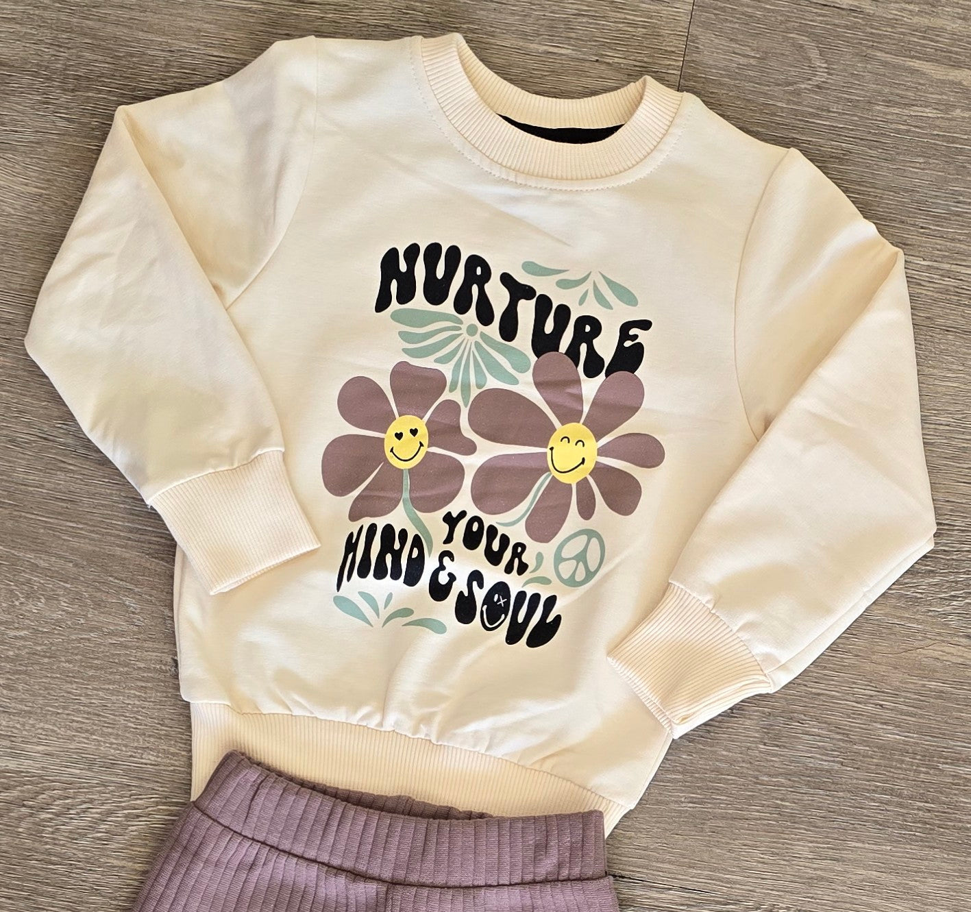 Ensemble fille Pull fleurs & legging vieux rose taille de 2-5 ans ref 10041 ALL FOR KIDS
