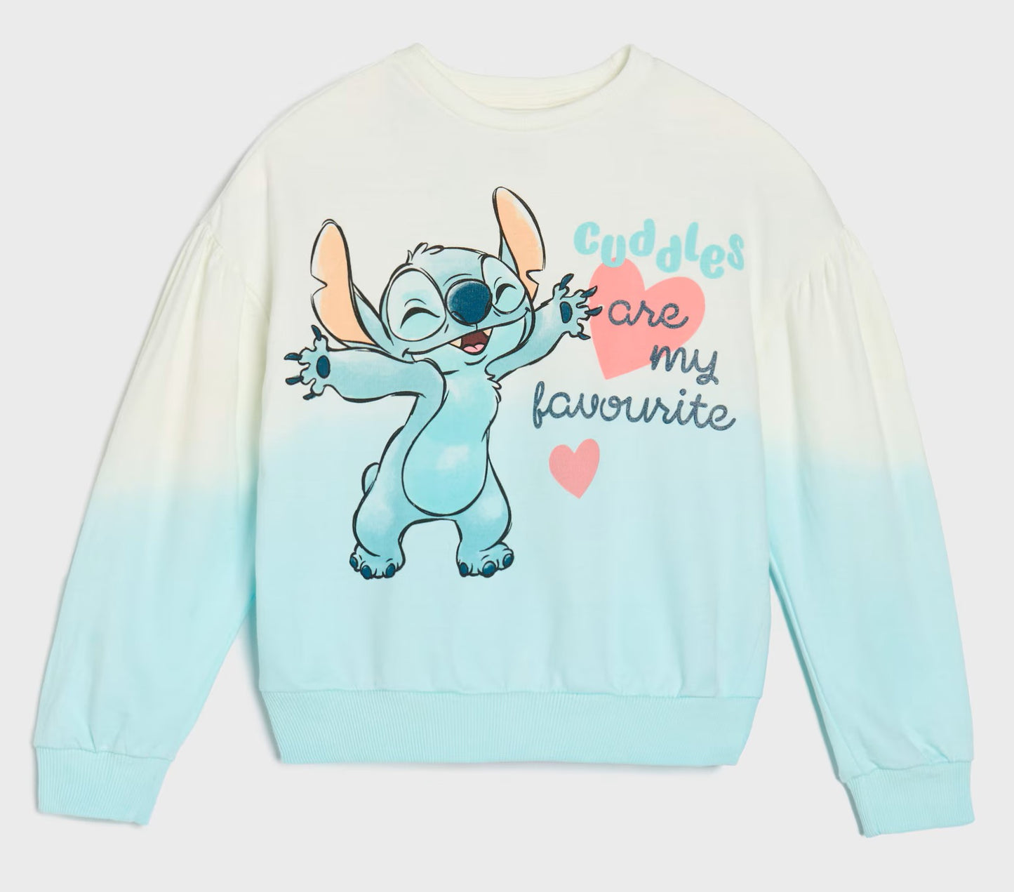 Sweat fille Stitch bleu 100% coton Tailles de 3 à 7 ans ref  373 ALL FOR KIDS