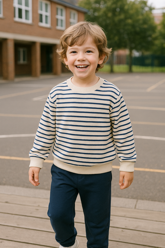 Ensemble garçon pull marinière et jogging bleu taille de 3 à 5 ans ref 449 ALL FOR KIDS