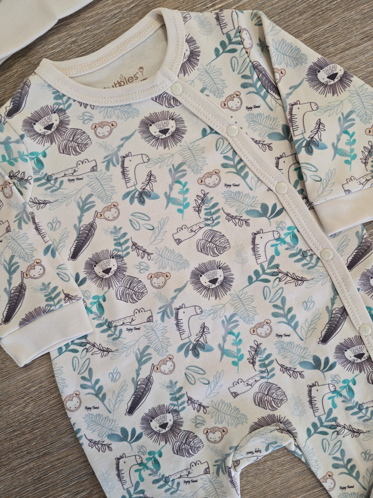 Pyjama bébé jungle avec bonnet 100 % coton – vue produit