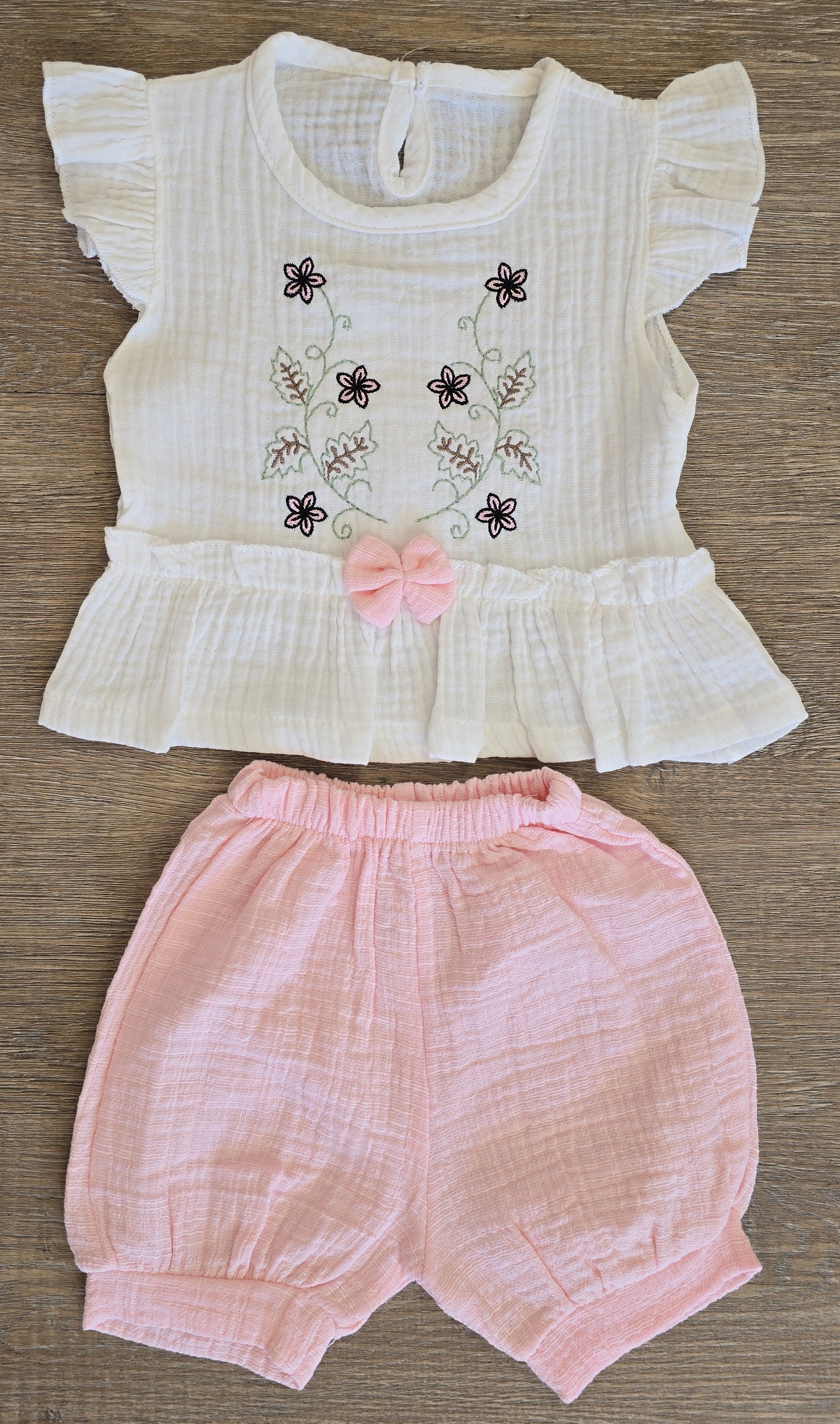 Ensemble bébé fille gaze de coton taille de 9 à 24 mois ref 36 ALL FOR KIDS