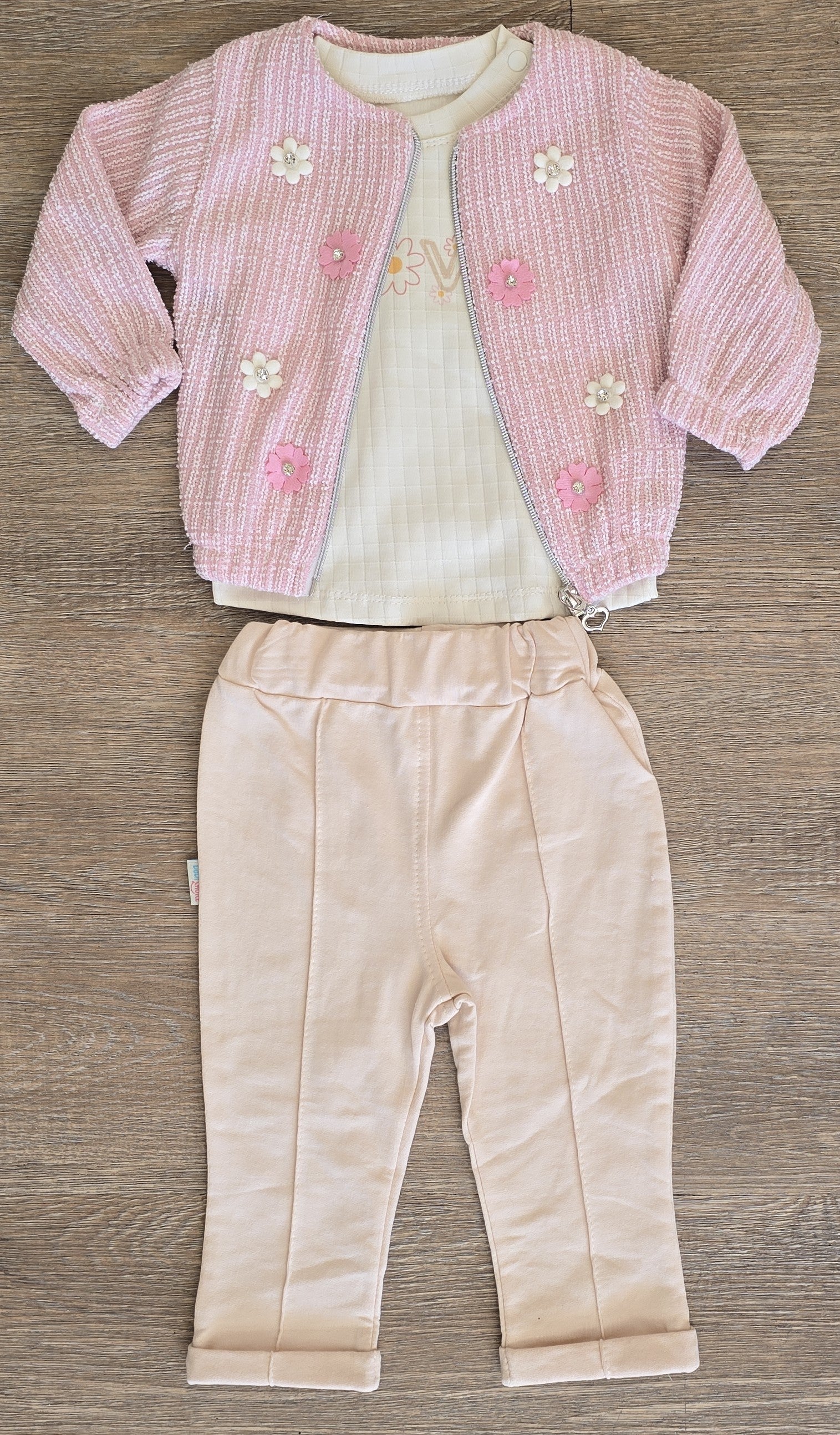 Ensemble bébé fille 3 pièces veste, t-shirt et pantalon 6-12 mois ALL FOR KIDS