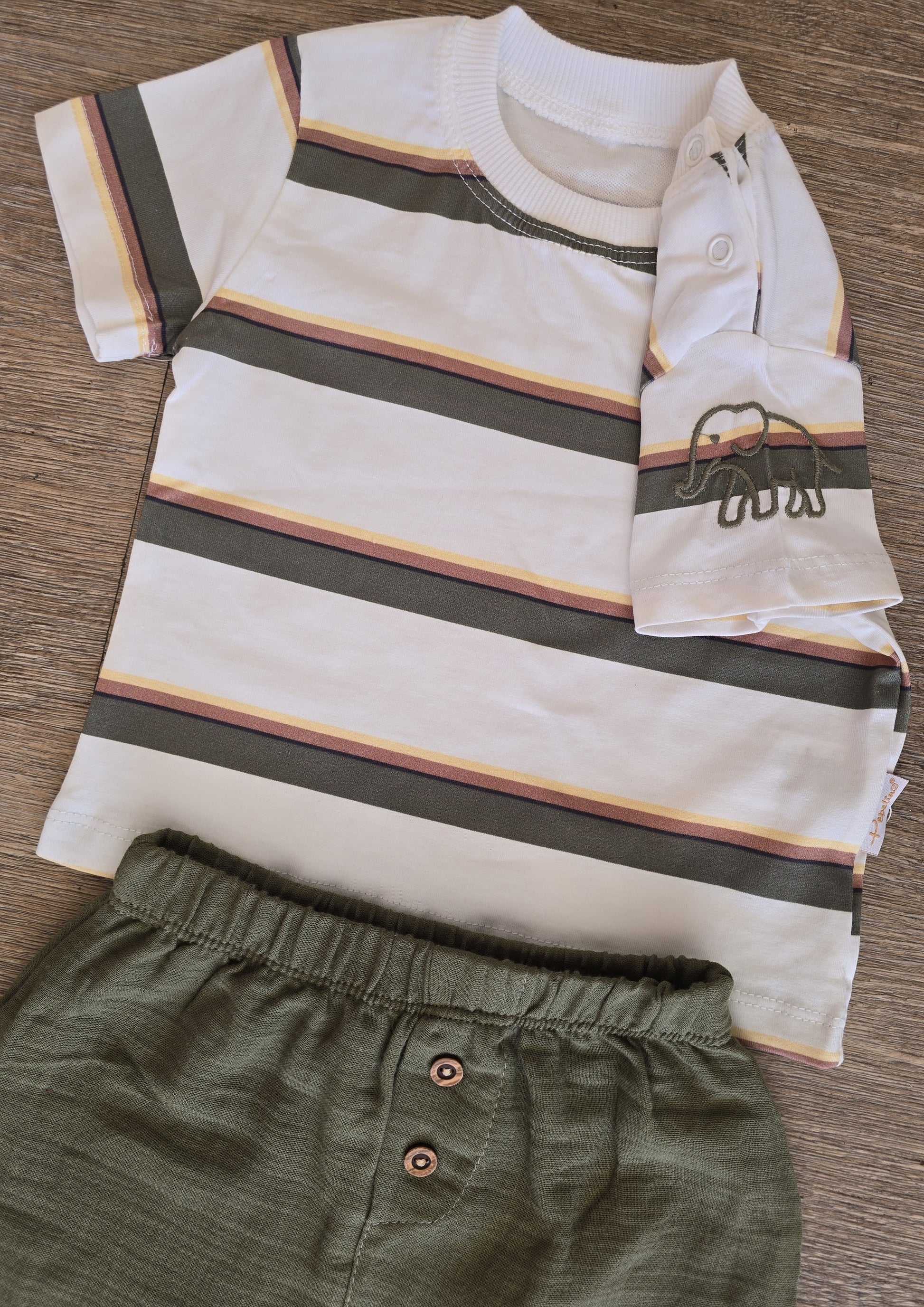 Ensemble bébé garçon tee-shirt et short taille de 6 de 24 mois 100% coton ref 5825 ALL FOR KIDS