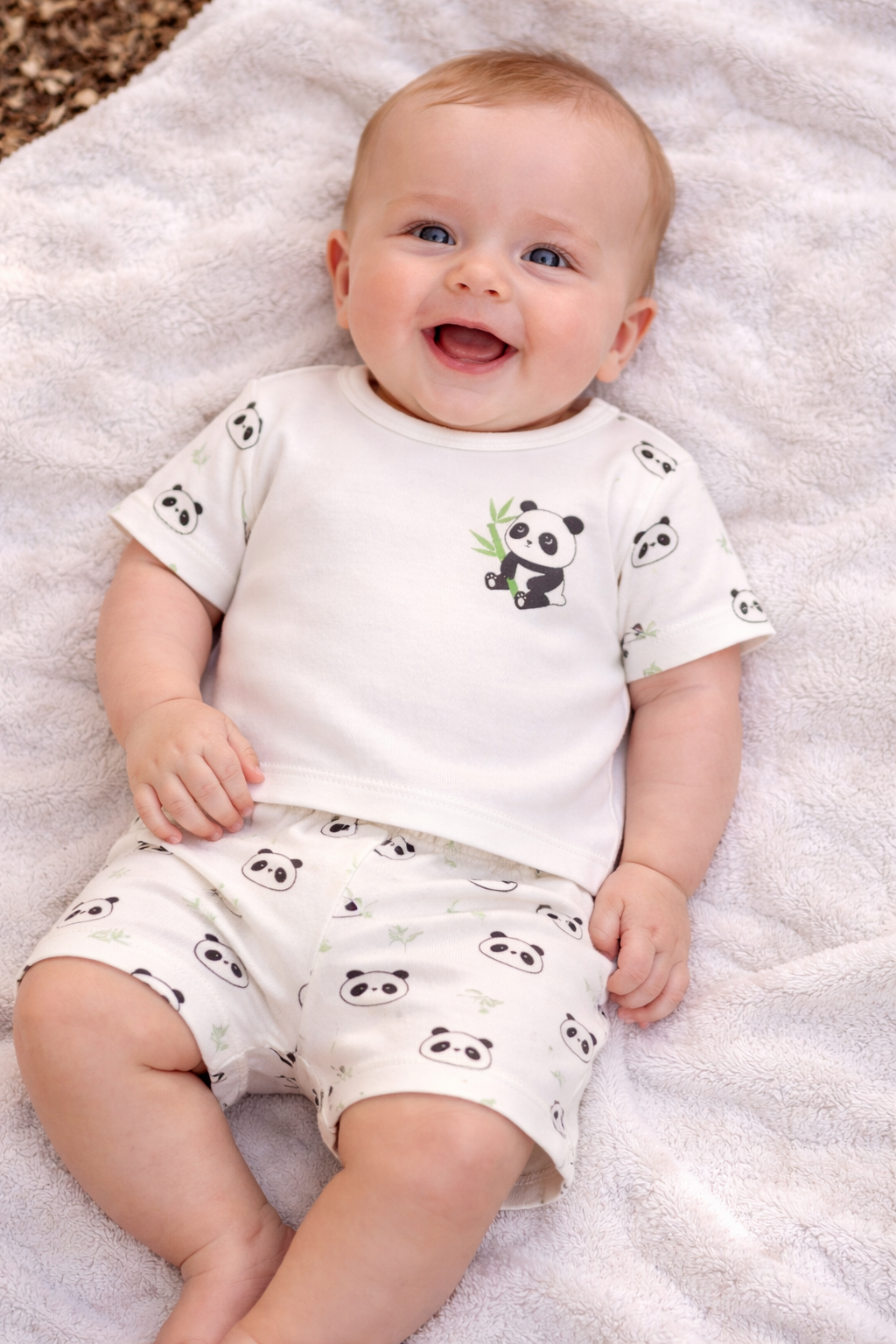 Ensemble bébé fille panda coton taille de 3 à 18 mois ref 23 ALL FOR KIDS