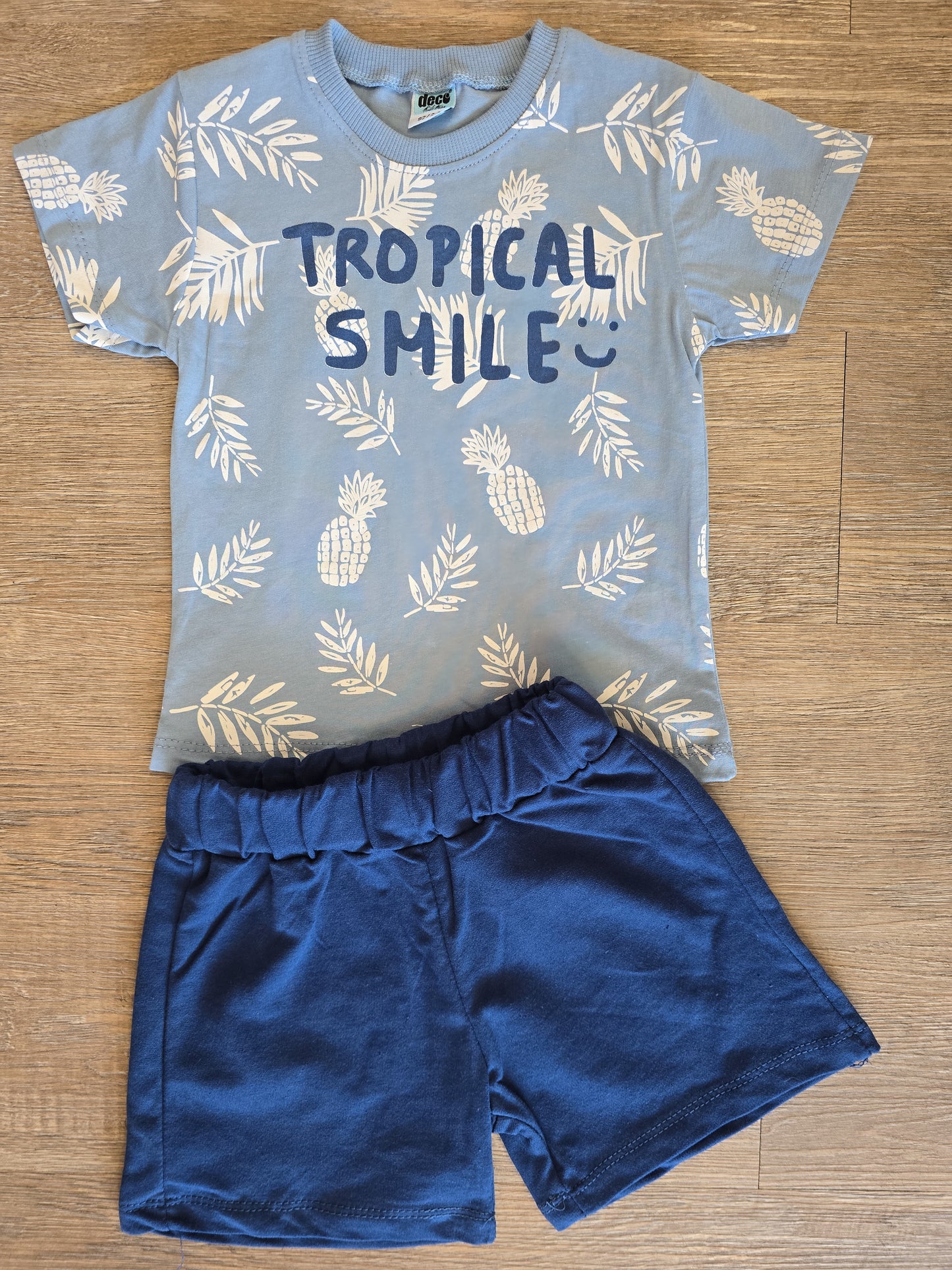Ensemble enfant été coton t-shirt tropical et short taille de 2 à 5 ans ref 7006 ALL FOR KIDS
