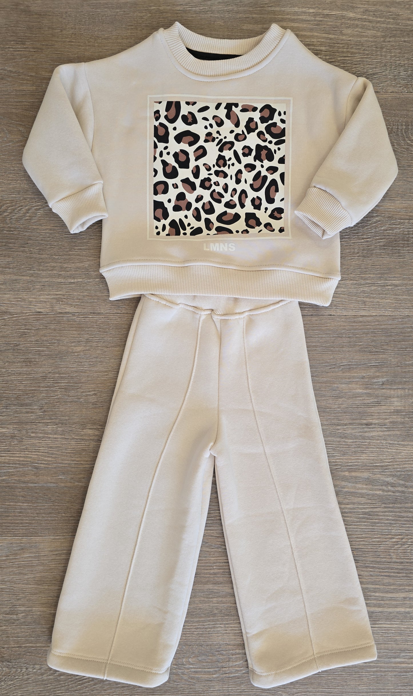 Ensemble rembourré fille beige imprimé léopard taille de 2 à 5 ans ref 4114 ALL FOR KIDS