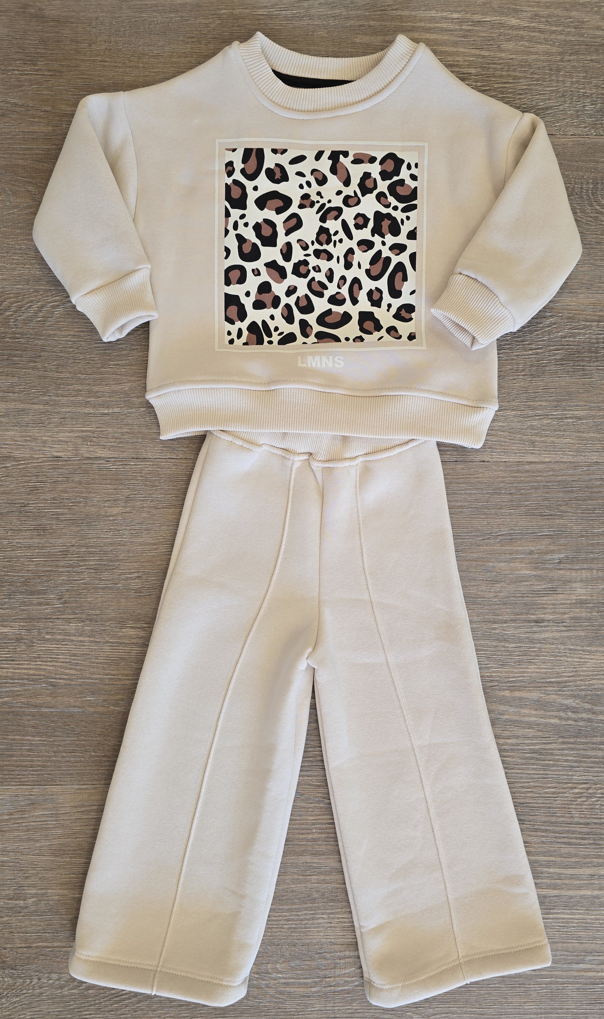Ensemble rembourré fille beige imprimé léopard taille de 2 à 5 ans ref 4114 ALL FOR KIDS