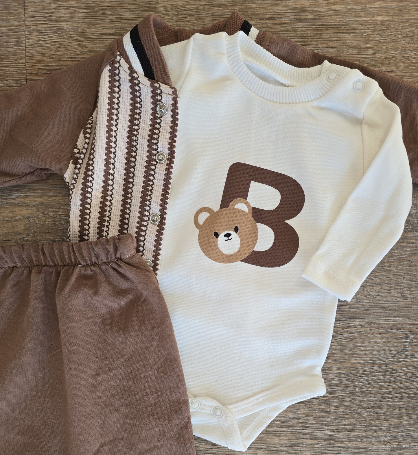 Ensemble bébé garçon style teddy 3 pièces taille de 0 à 6 mois ref 1380 ALL FOR KIDS