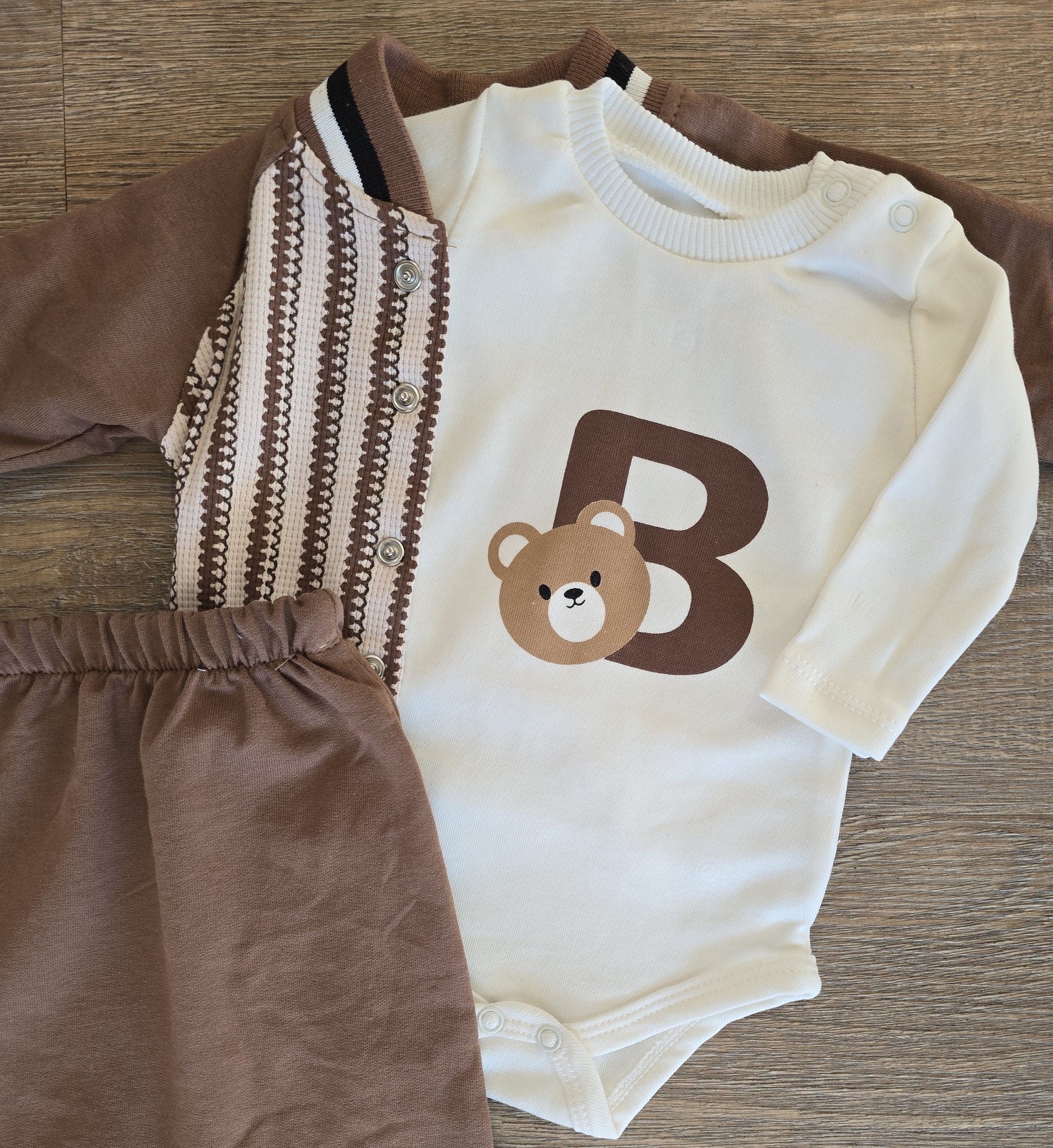 Ensemble bébé garçon style teddy 3 pièces taille de 0 à 6 mois ref 1380 ALL FOR KIDS