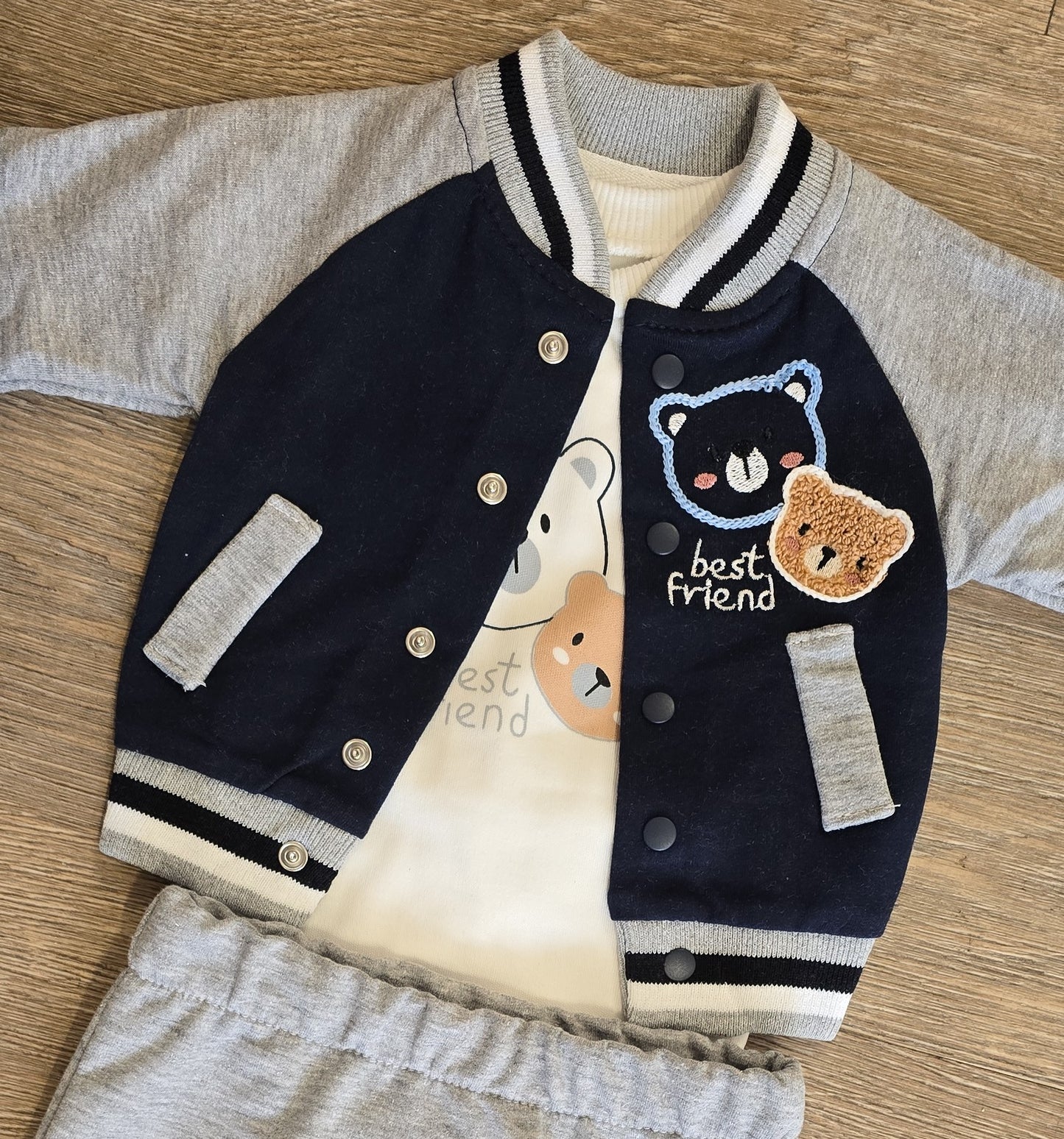 Ensemble bébé 3 pièces taille de 0 à 9 mois 100% coton ref 1344