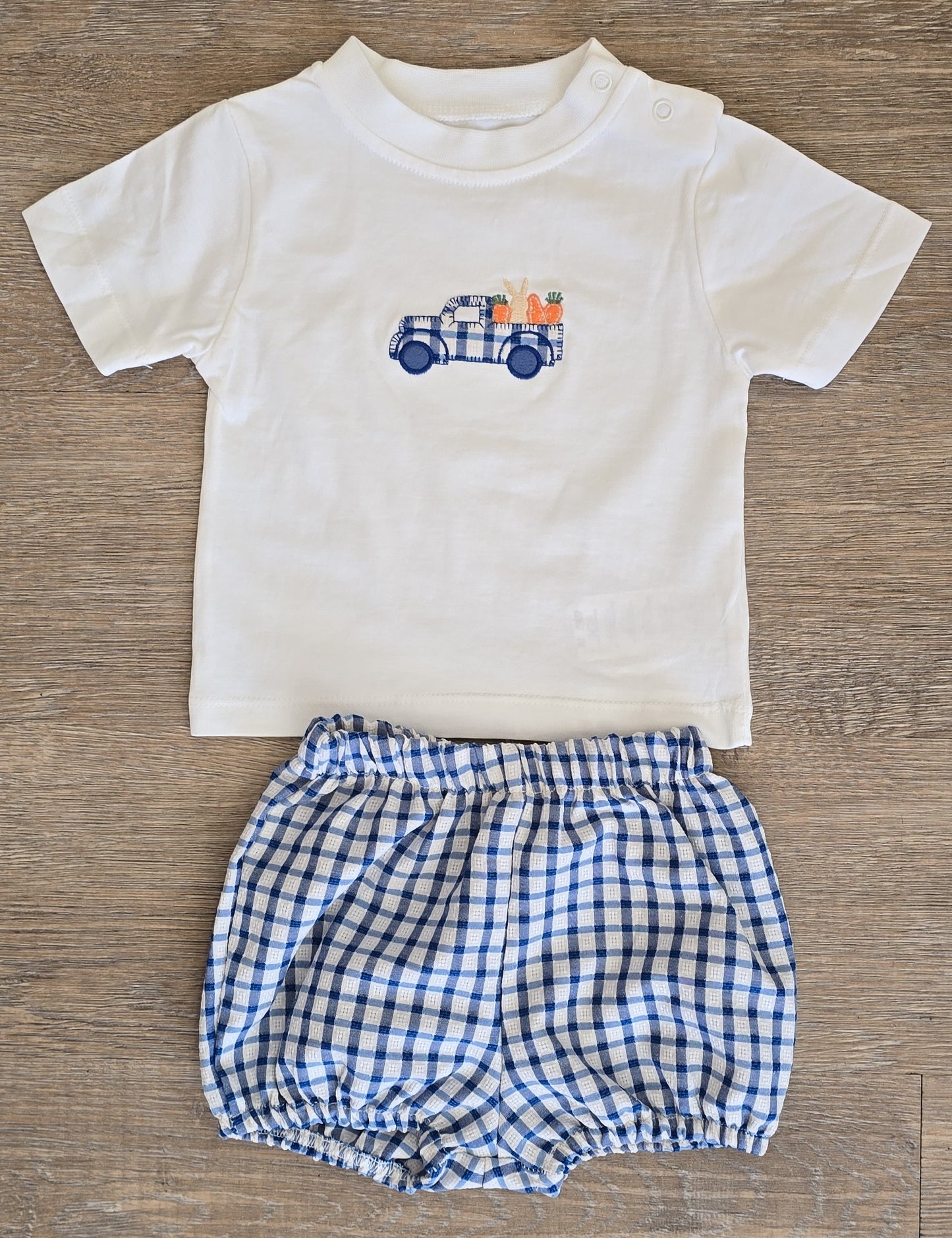 Ensemble bébé fille coton carreaux camion taille de 6 à 18 mois ref 28 ALL FOR KIDS