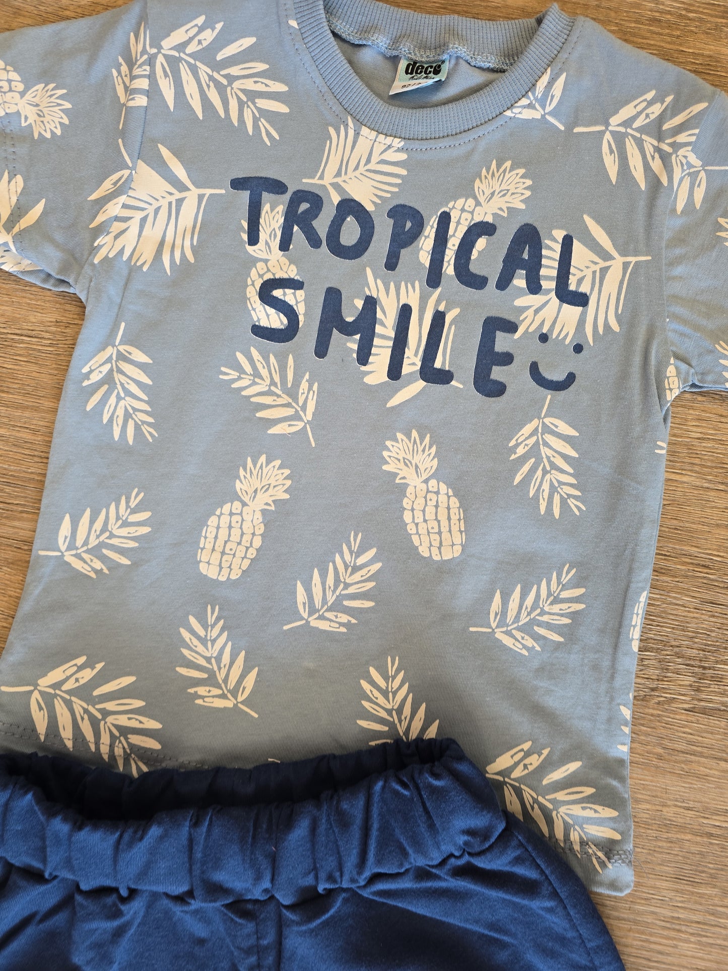 Ensemble enfant été coton t-shirt tropical et short taille de 2 à 5 ans ref 7006 ALL FOR KIDS