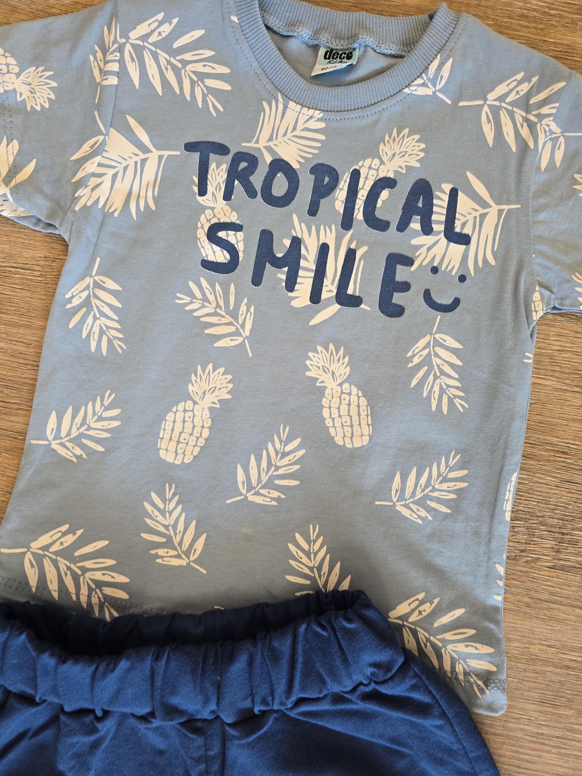 Ensemble enfant été coton t-shirt tropical et short taille de 2 à 5 ans ref 7006 ALL FOR KIDS