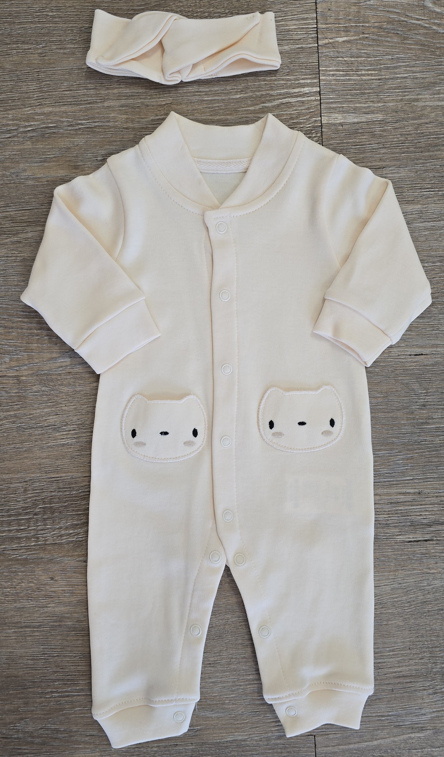 Pyjama bébé mixte ours ouverture intégrale taille de 0 à 6 mois 100% coton ref 1123 ALL FOR KIDS