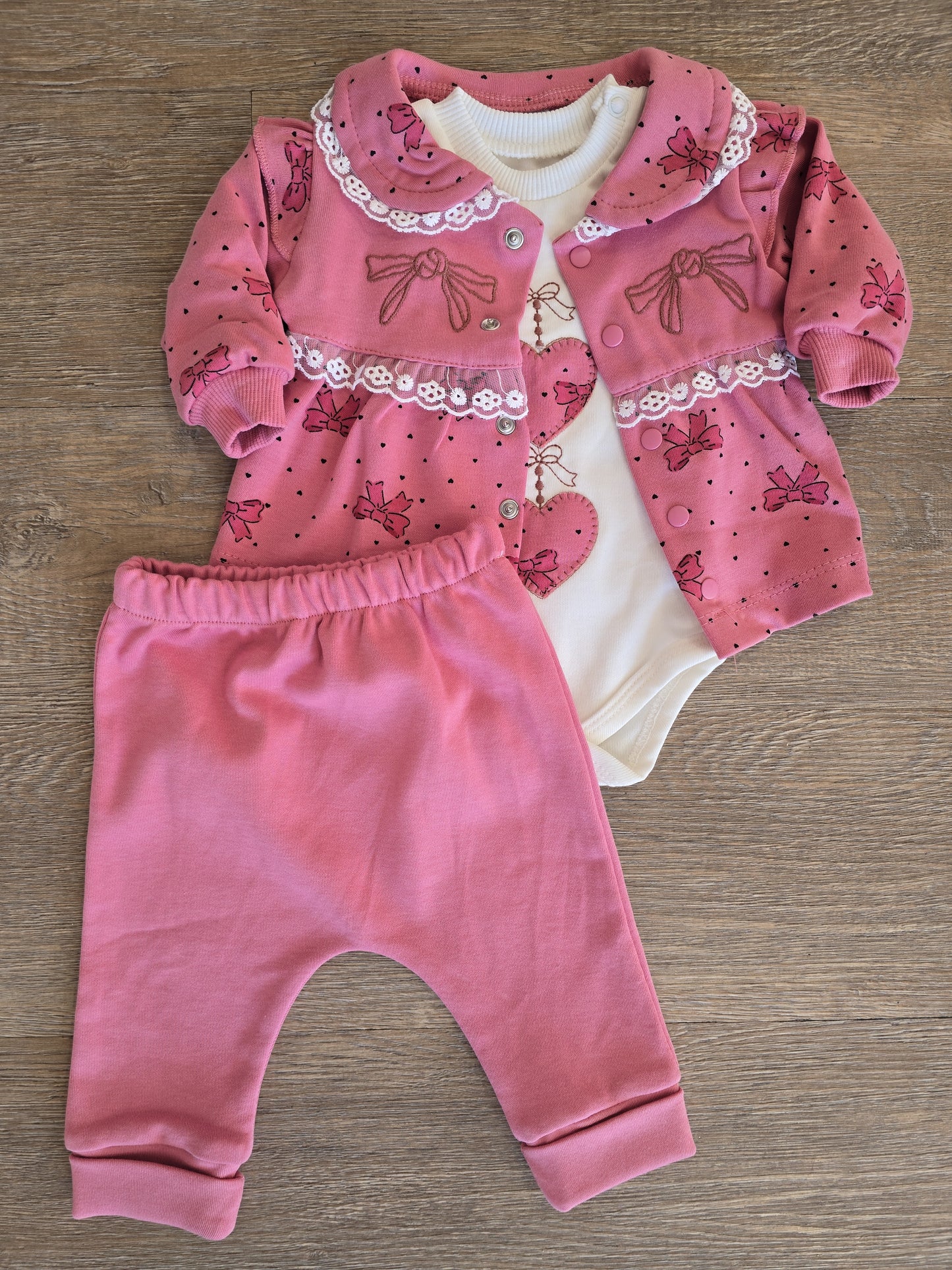 Ensemble bébé fille 100% coton taille de 0 à 9 mois ref 1369 ALL FOR KIDS