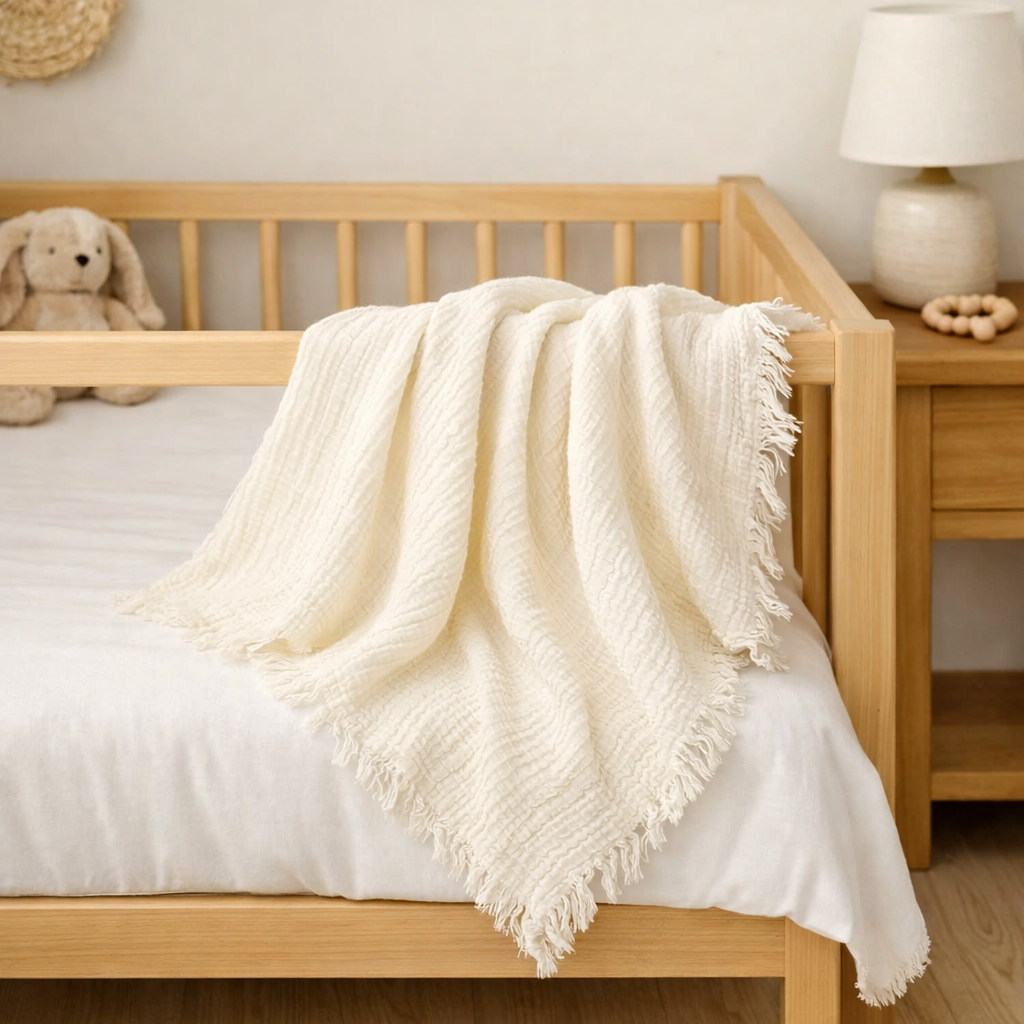 Couverture bébé en gaze de coton Beige Ref 1 ALL FOR KIDS