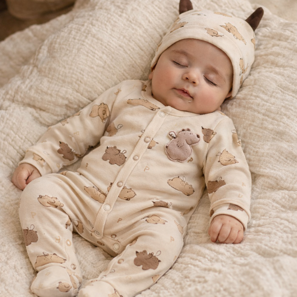 Pyjama bébé garçon coton avec bonnet taille de 3 à 9 mois ref 6.      1108 ALL FOR KIDS