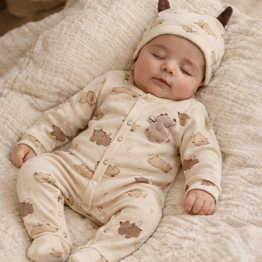 Pyjama bébé garçon coton avec bonnet taille de 3 à 9 mois ref 6.      1108 ALL FOR KIDS
