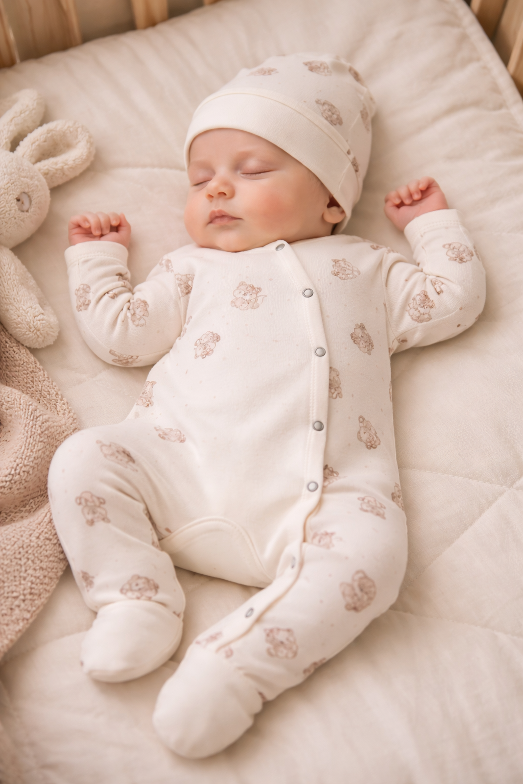 Pyjama bébé fille avec bonnet coton taille de 0 à 6 mois ref 14 ALL FOR KIDS