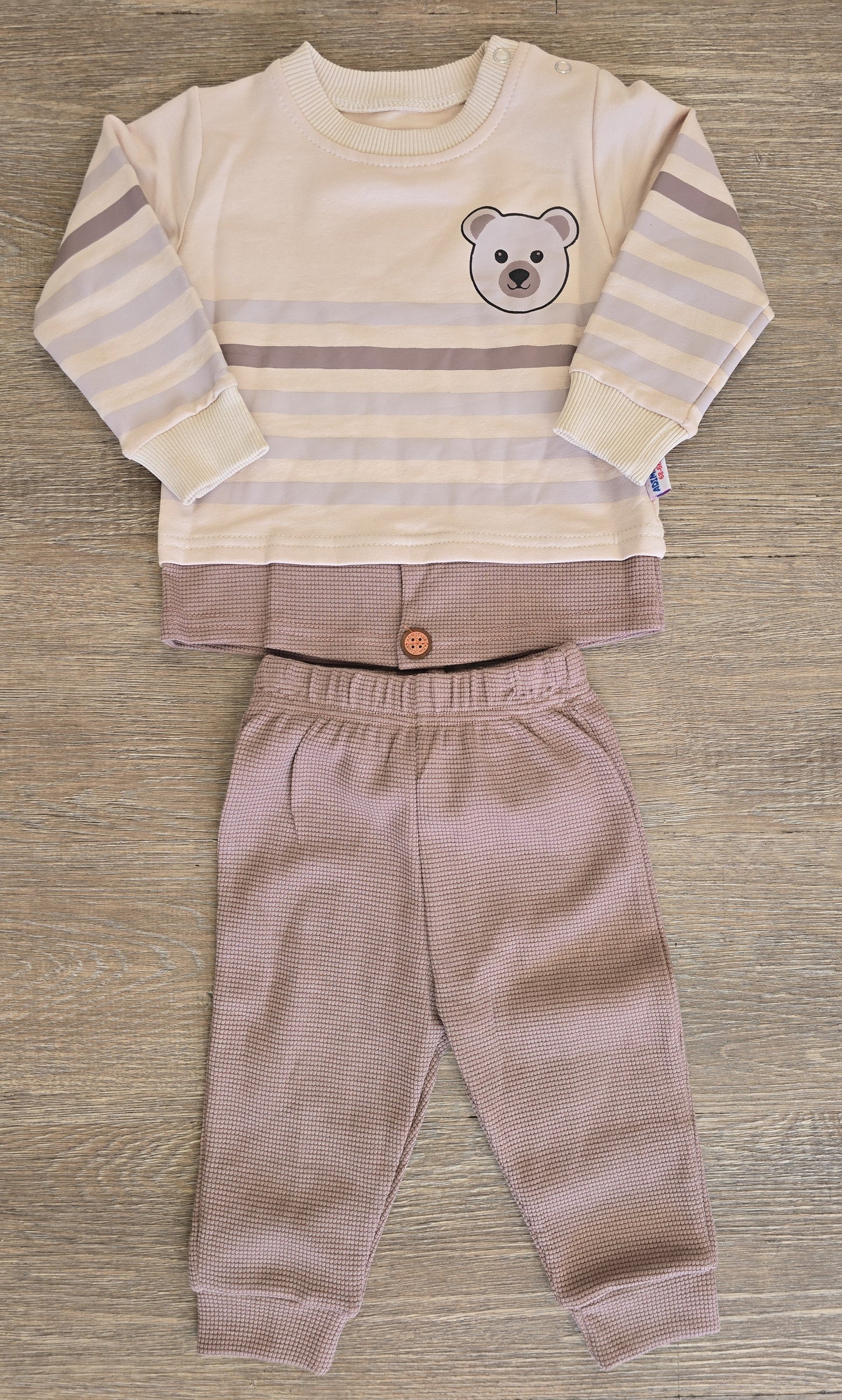 Ensemble bébé garçon ours 2 pièces 100 % coton taille de 6 à 24 mois ALL FOR KIDS