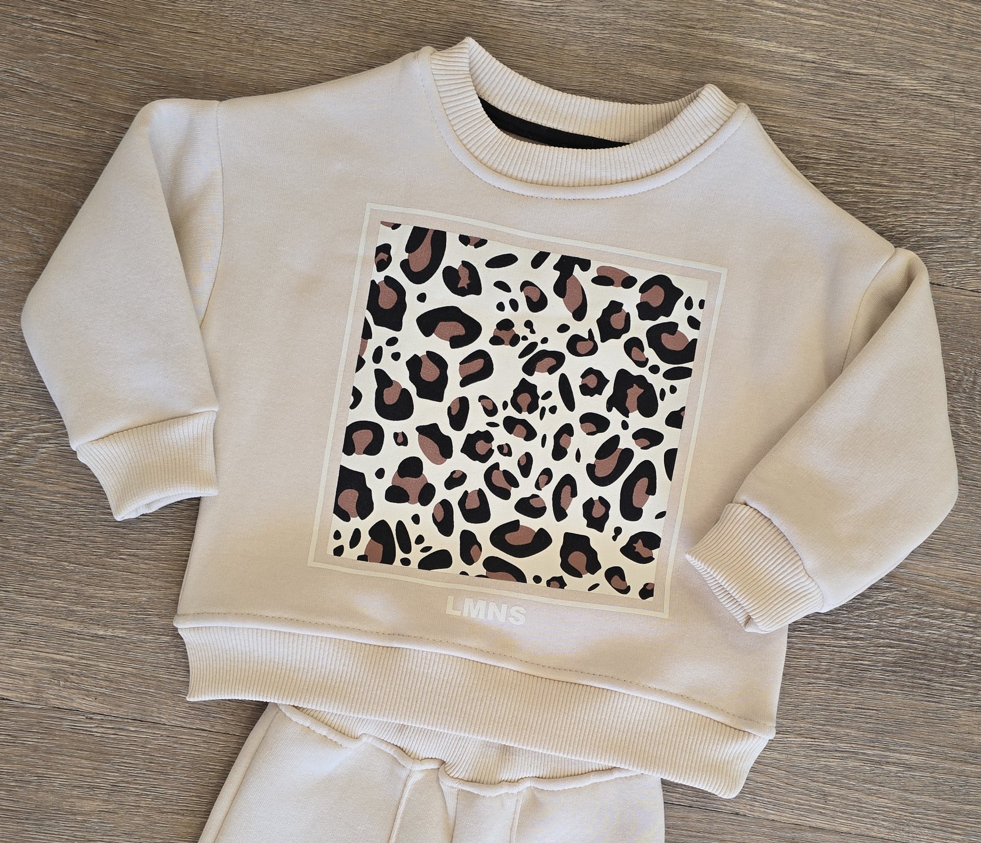 Ensemble rembourré fille beige imprimé léopard taille de 2 à 5 ans ref 4114 ALL FOR KIDS