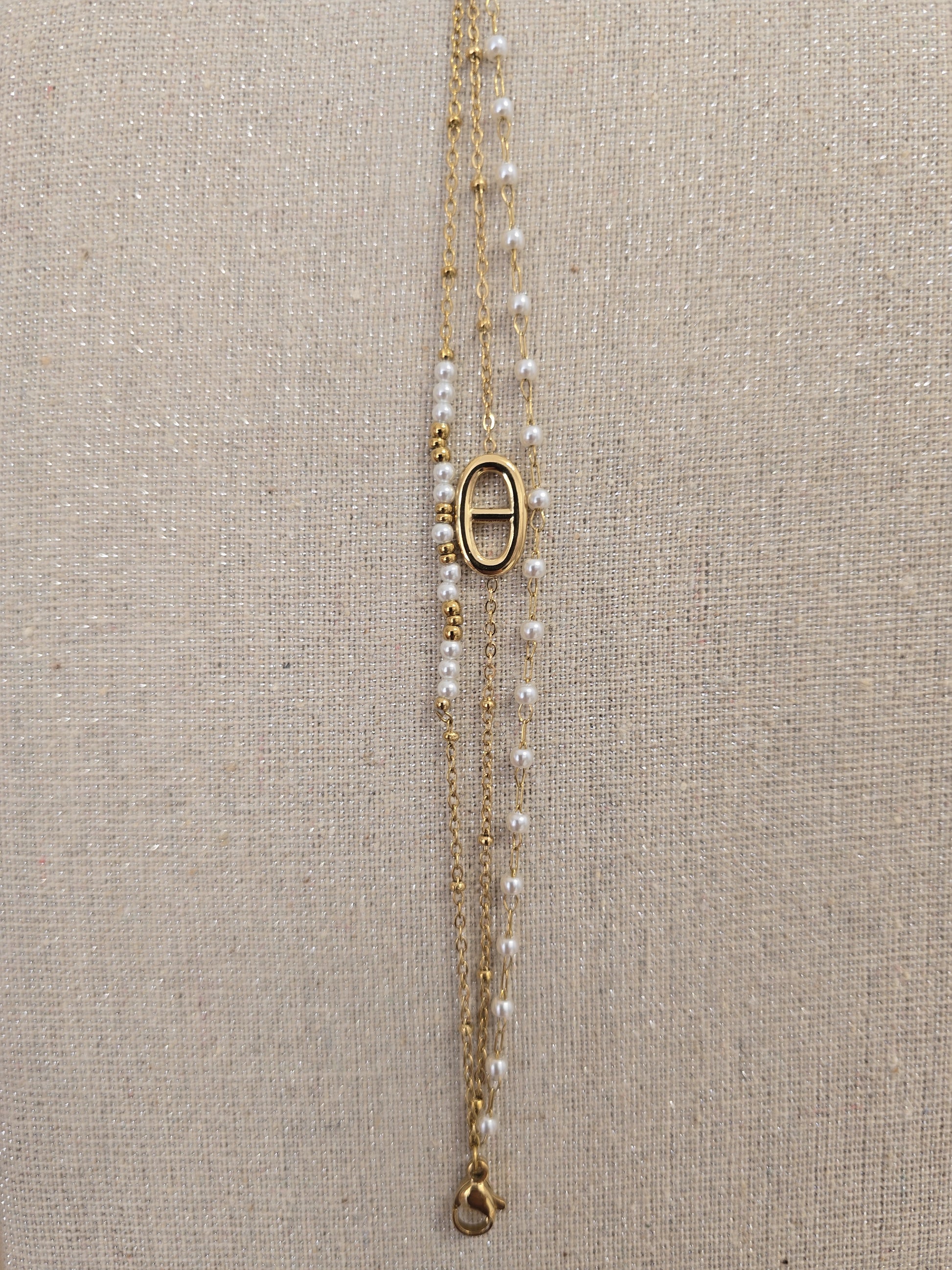 Bracelet de poignet triple rang blanc et doré ALL FOR KIDS