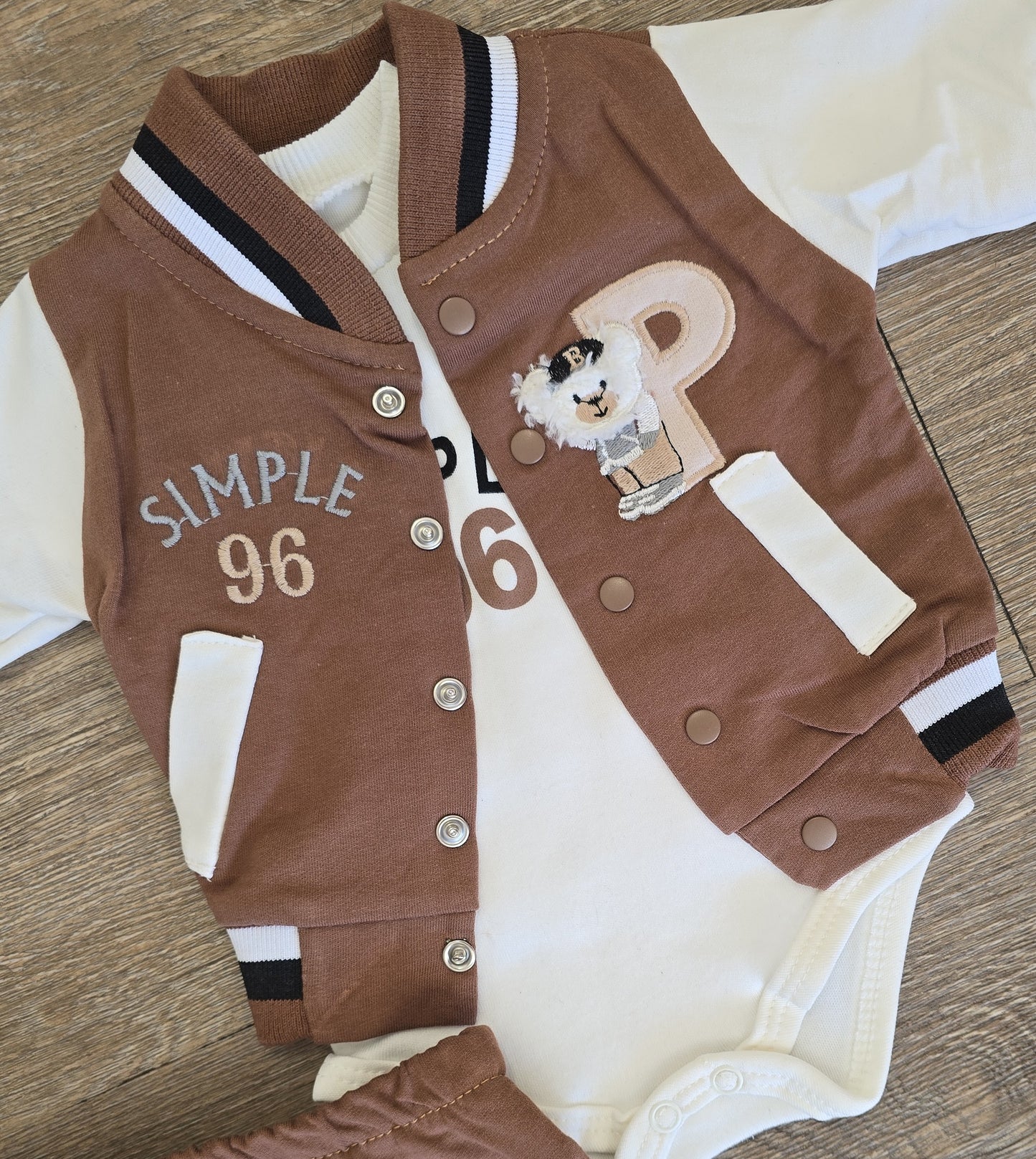 Ensemble bébé garçon 3 pièces teddy 100 % coton taille de 0 à 6 mois ALL FOR KIDS
