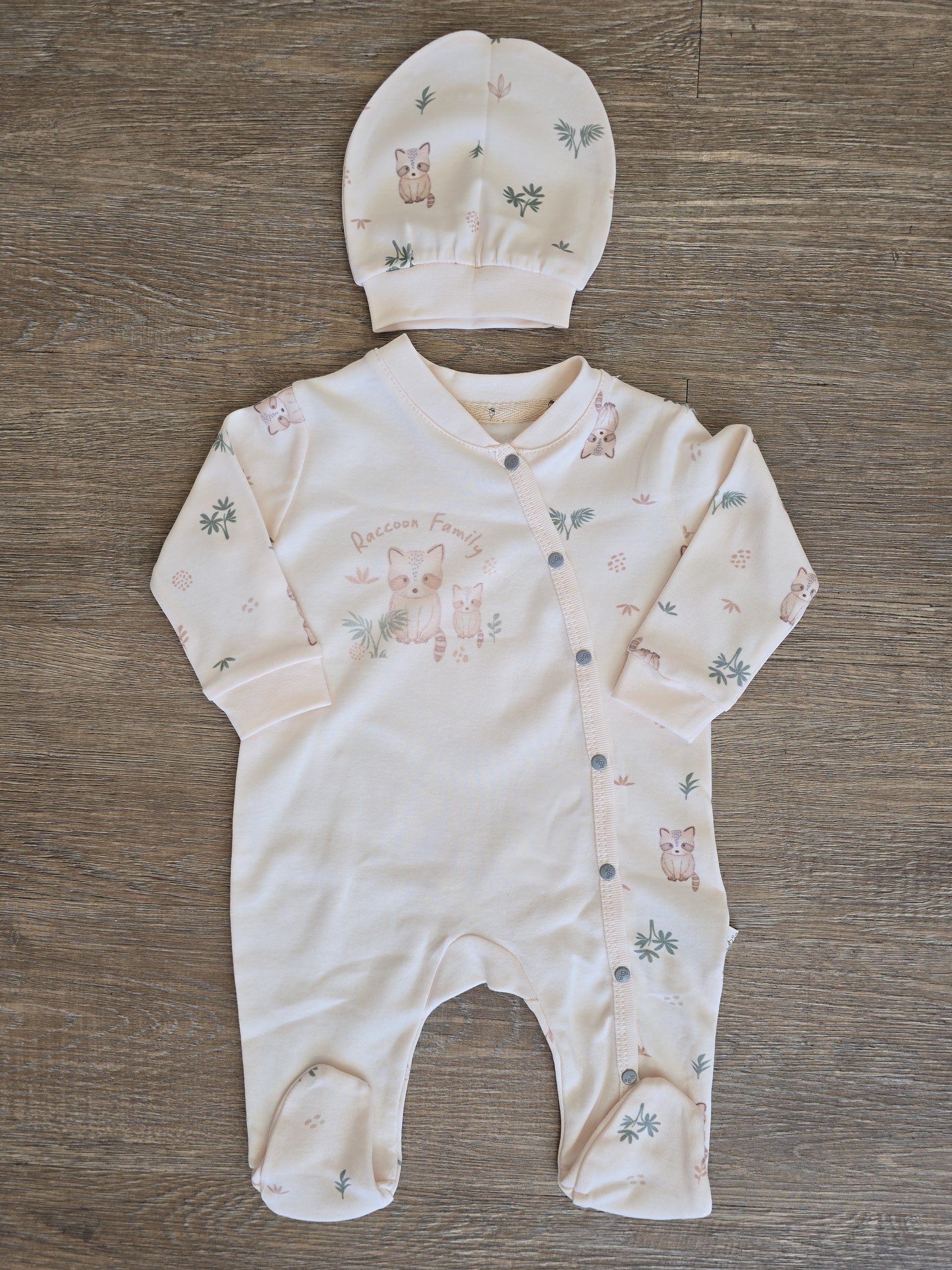 Pyjama bébé fille avec bonnet en coton taille de 0 à 6 mois ref 16 ALL FOR KIDS