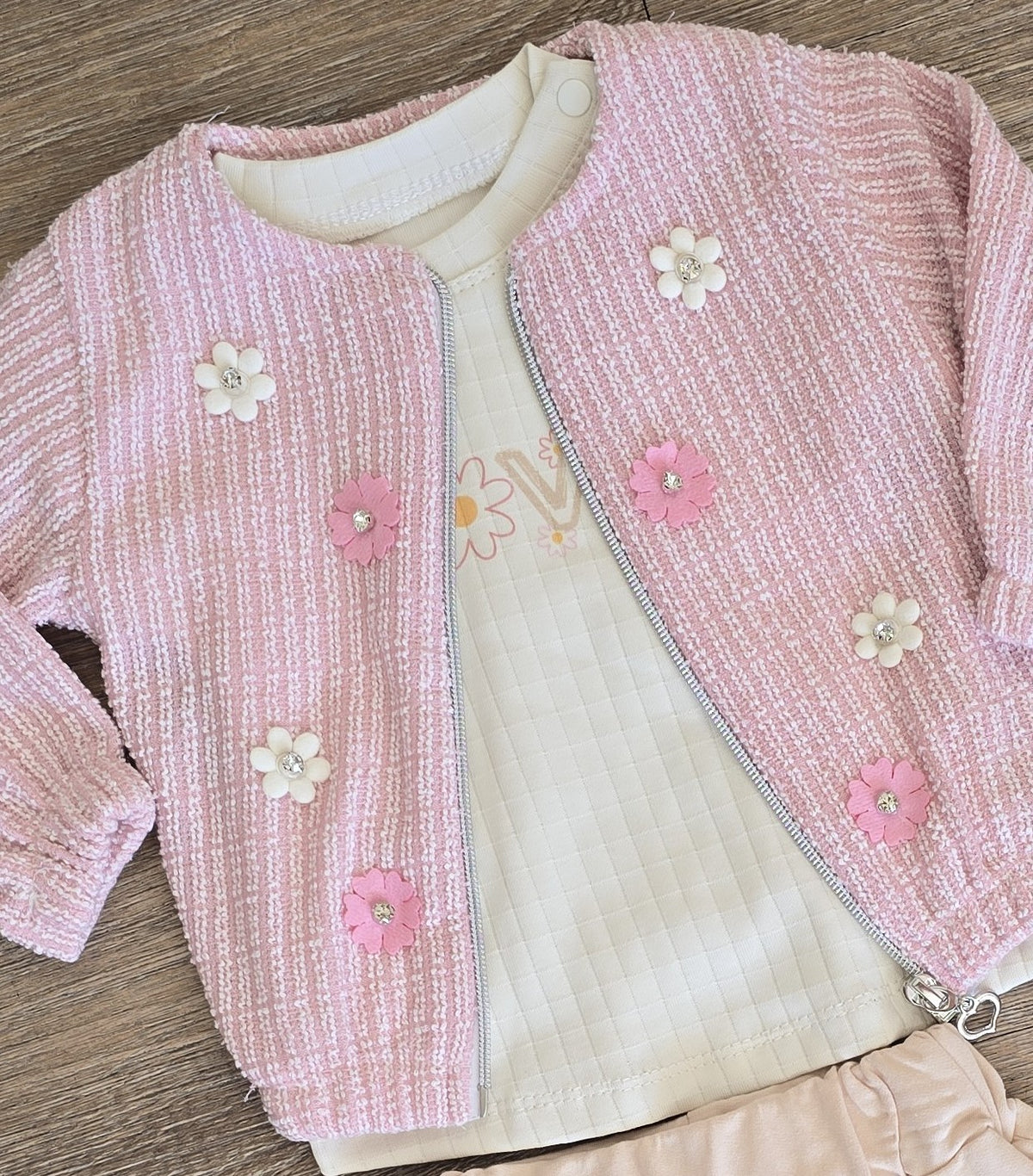 Ensemble bébé fille 3 pièces veste, t-shirt et pantalon 6-12 mois ALL FOR KIDS