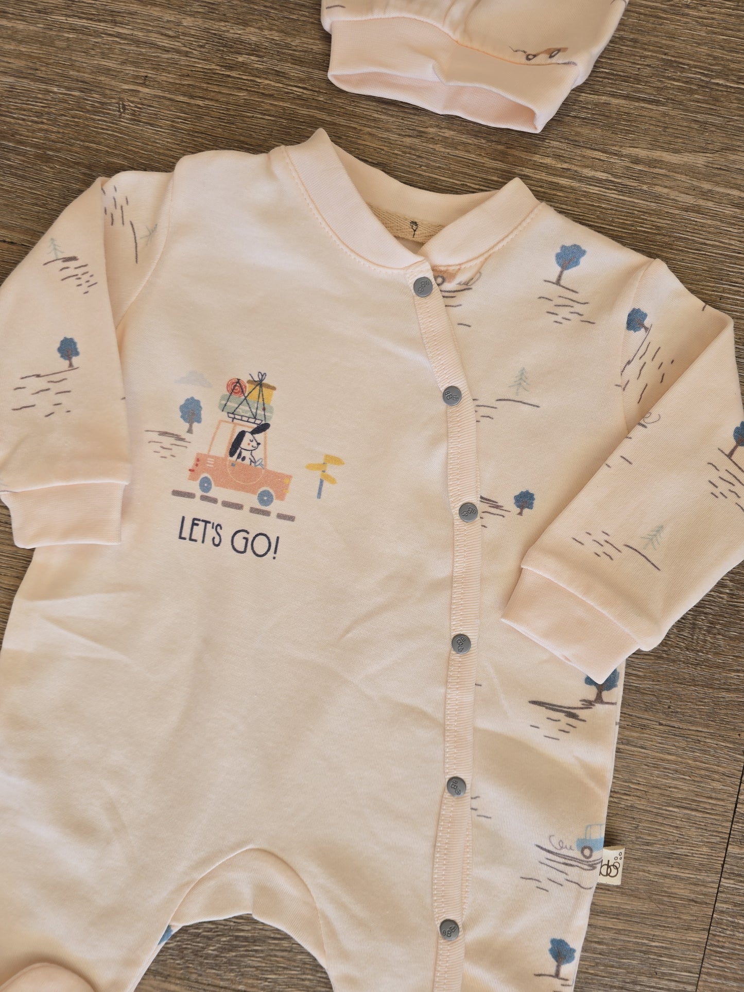 Pyjama bébé garçon avec bonnet coton taille de 0 à 6 mois ref 11 ALL FOR KIDS