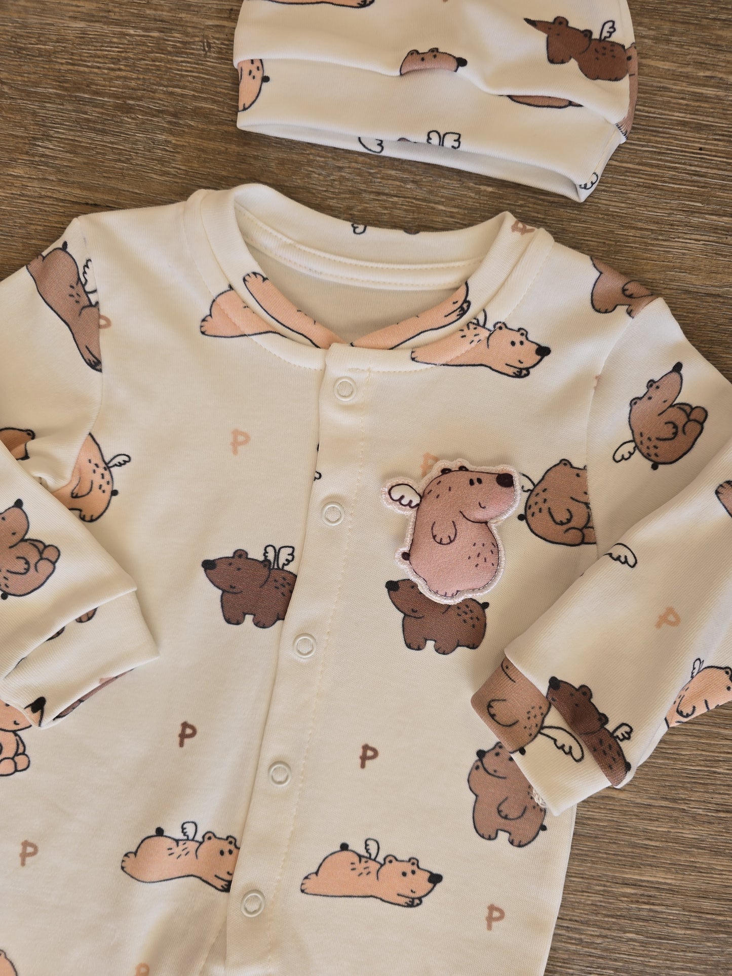 Pyjama bébé garçon coton avec bonnet taille de 3 à 9 mois ref 6 ALL FOR KIDS